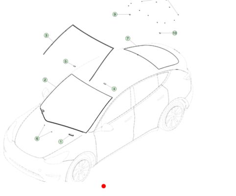 ختم حافة الزجاج الأمامي لسيارة Tesla Model 3 2021-2023 1524886-00-F