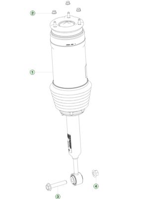 وحدة زنبرك هوائي متكيف خلفي يمين 1027067-00-D ألومنيوم