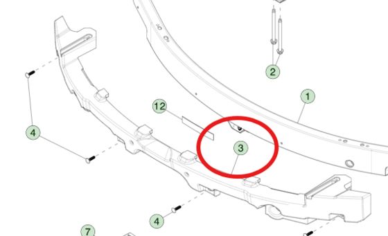 رغوة عارضة المصد لسيارة تسلا موديل 3 (2023+) 1741046-00-F